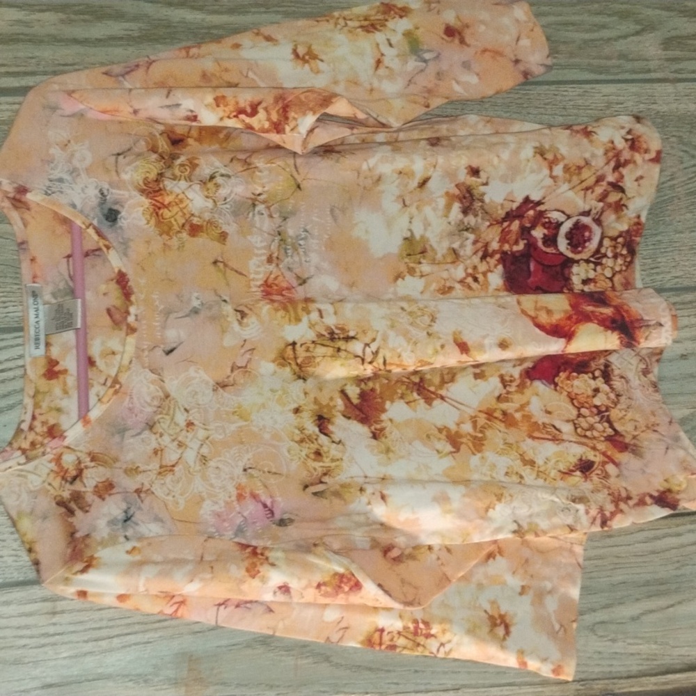 Rebecca Malone Peach Floral Top